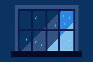 Raindrops on Window with Blurred View