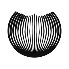 Many arc lines with various thickness that makes an abstract organic shape.