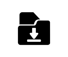 Folder download sign icon. Download to file icon sign illustration on transparent background.