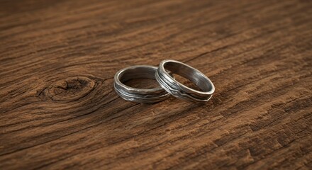 Macro photograph of two small objects embedded in a brown textured surface
