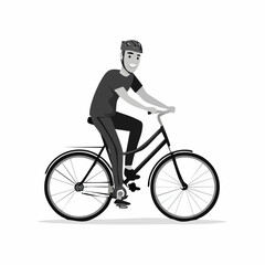 Obraz premium Young Man riding a bicycle image vector isolated on white background.