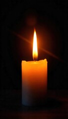 Flickering Candlelight Warm, Inviting Glow Casting Beautiful Shadows on Dark Background ? Perfect for Tranquility, Relaxation, and Spiritual Themes