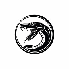 Mamba snake logo design template illustration on white background.