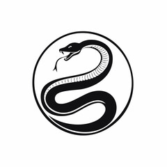 Mamba snake logo design template illustration on white background.
