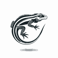 Lizard Logo Design Vector Illustration isolated on white background.