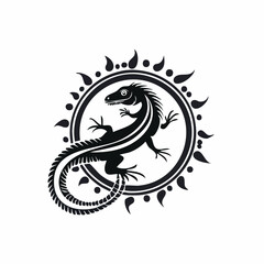 Lizard Logo Design Vector Illustration isolated on white background.
