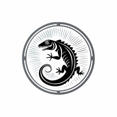 Lizard Logo Design Vector Illustration isolated on white background.