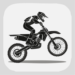 Motocross Rider Jumping vector. Black and white Motocross Rider Jumping vector.