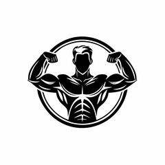 Bodybuilding Logo Vectors and Illustrations  isolated on white background.