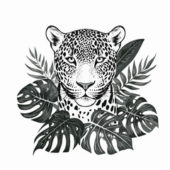 Jaguars Jungle Stock Illustrations vector isolated on white background