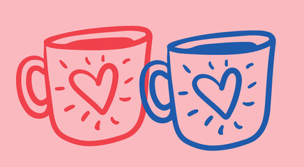 Coffee cup Cappuccino Linear drawing ink	
