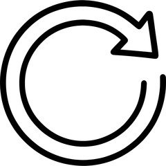 Circular arrow refresh symbol outline icon vector