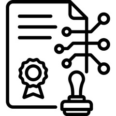 Smart contract outline icon vector