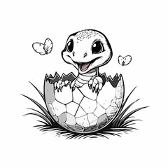 Baby snake hatching from egg vector image isolated on white background