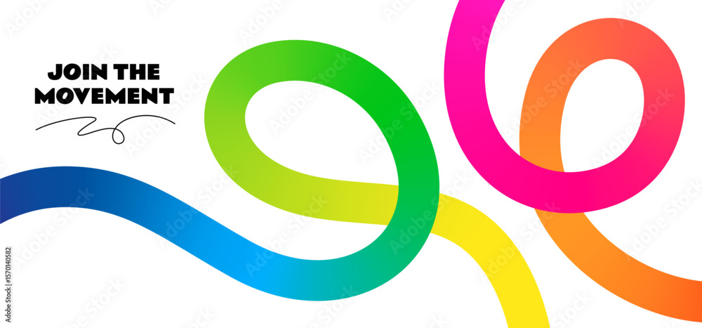 Wall mural abstract color shapes. vector background with gradient lines. fluid wave graphic. rainbow gradient l