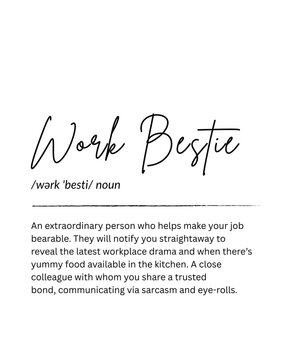 Work Bestie Wall Art &ndash; Funny Office Quote, Printable Definition Poster, Farewell Gift for Coworker, Digital Download, Team Gift Idea
