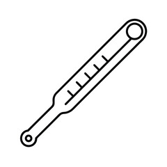 Digital thermometer celsius and fahrenheit display line art Vector illustration