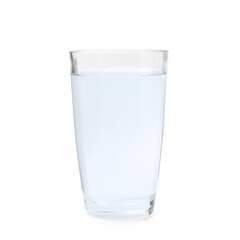 Glass with dirty water isolated on white