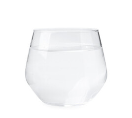 Glass with dirty water isolated on white