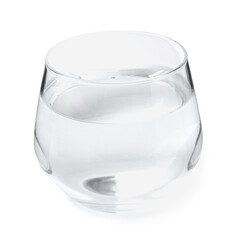 Glass with dirty water isolated on white