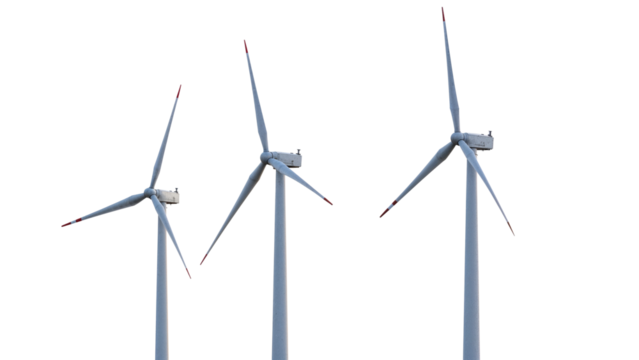 wind turbines isolated on transparent background png

