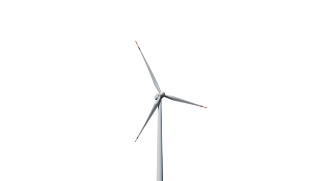 Wind Turbine Isolated on Transparent Background PNG