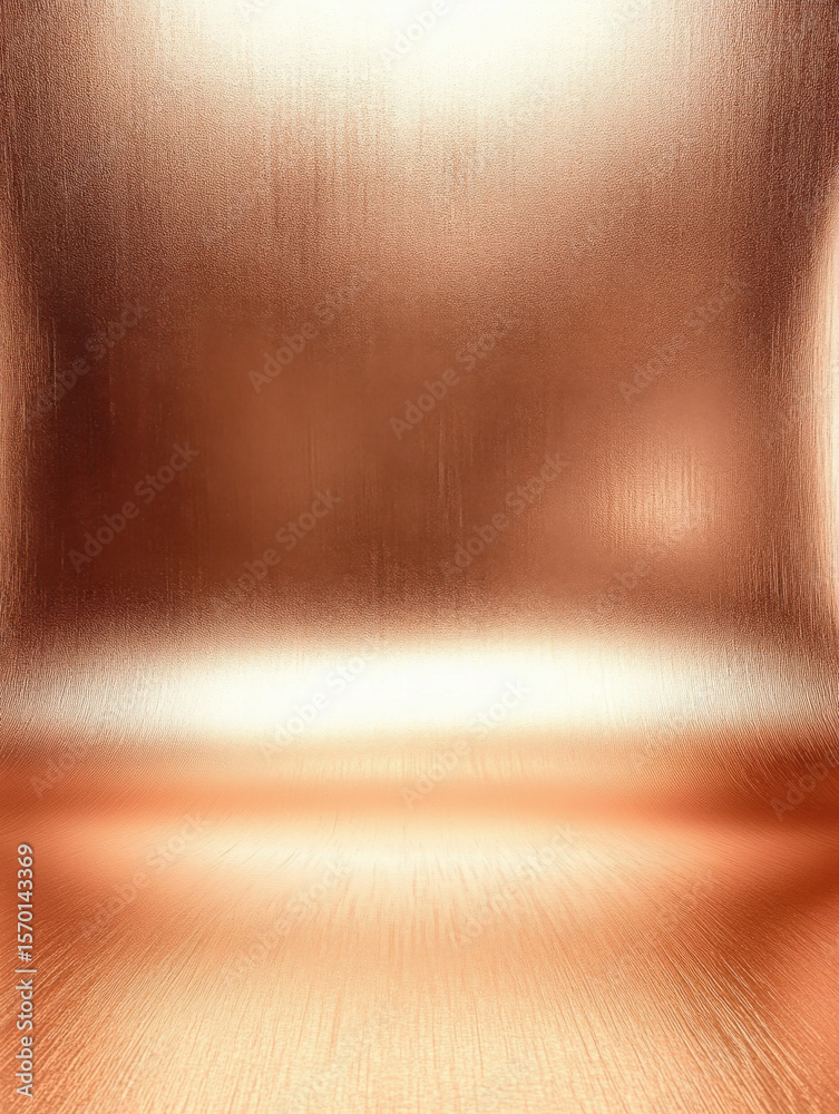 Poster abstract copper texture with gradient light background. metal surface with warm tone reflection. emp