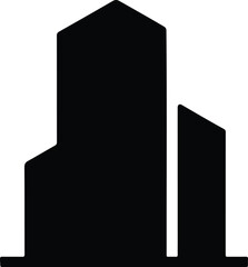 Silhouette simple modern building city skyline black and white Vector illustration
