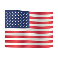 Naklejka premium Waving United States flag with stars and stripes on black background for independence day