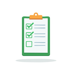 Clipboard Checklist Form with Checkmarks and Empty Box Tasks To Do List Flat Vector