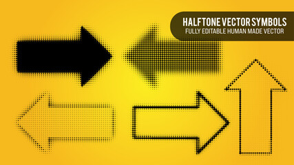 Halftone Vector Set Of Arrows