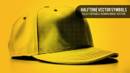 Halftone Vector Set Of A Hat