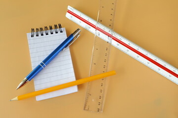Pencil concept. Close up on stationary.
