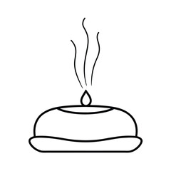 Meditation cushion incense peace sketch style Vector illustration