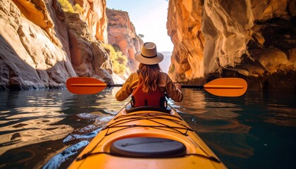 Kayaker in a canyon (1)