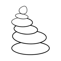 Mindfulness stones stacked calm line drawing Vector illustration