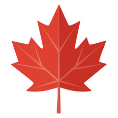 Naklejka premium Illustration of a red maple leaf on a black background. Simple vector design for autumn, national pride or nature themed graphics.
