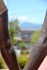 Statue of lovers in Japan holding hands