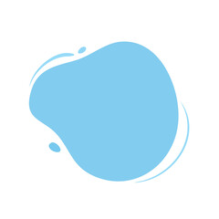 Abstract Light Blue Blob Shape with Fluid Edges on Black Backdrop for Modern Design Element or Infographic Placeholder