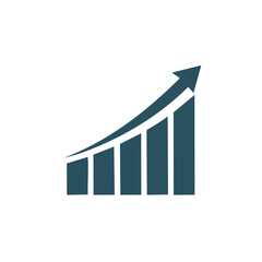 Rising Bar Chart with Arrow, Growth Illustration, Financial Success on Black