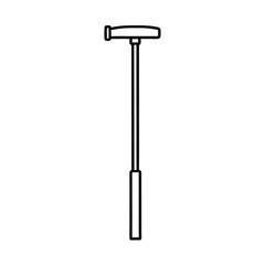 Reflex hammer vertical placement line art white Vector illustration
