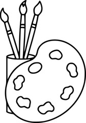 Art Palette Brushes Outline Icon
