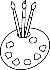 Art Painting Supplies Outline Icon