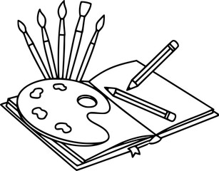 Art Painting Brushes Outline Icon