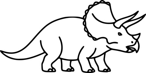 Triceratops Dinosaur Outline Icon © pawcket
