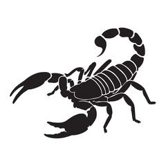 silhouette photo of scorpion on white background