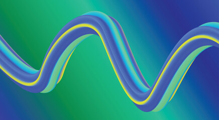 Blend 3D Flowing Gradient Cyan Background Design Stylized Art Vector Illustration