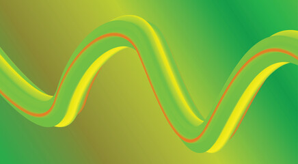 Blend 3D Flowing Gradient Green Background Design Stylized Art Vector Illustration