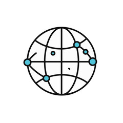 Global network connection, showcasing the world linked by dots and lines, illustrating global connectivity and communication.