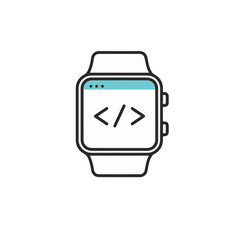 Smartwatch with code on the screen.
